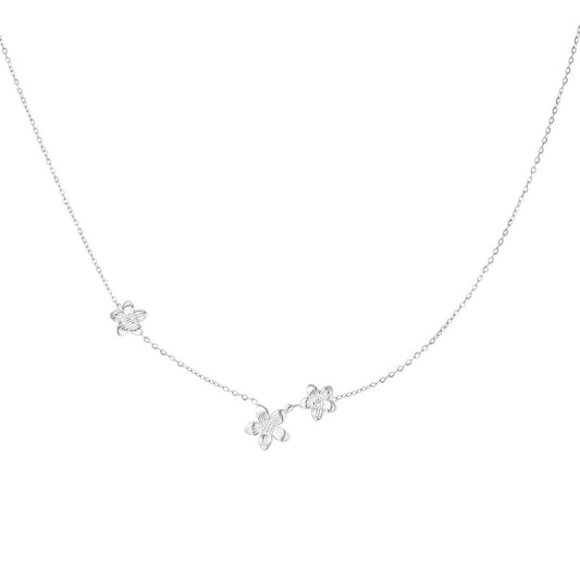 Classic flower necklace zilver