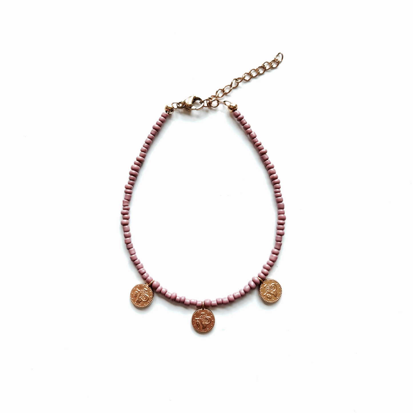 Oud roze bracelet coin