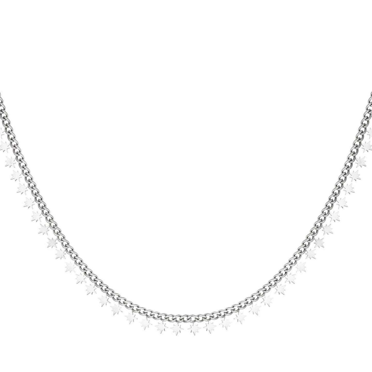 Fonkelde star ketting zilver