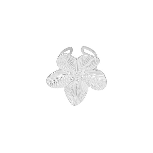 Big flower ring zilver