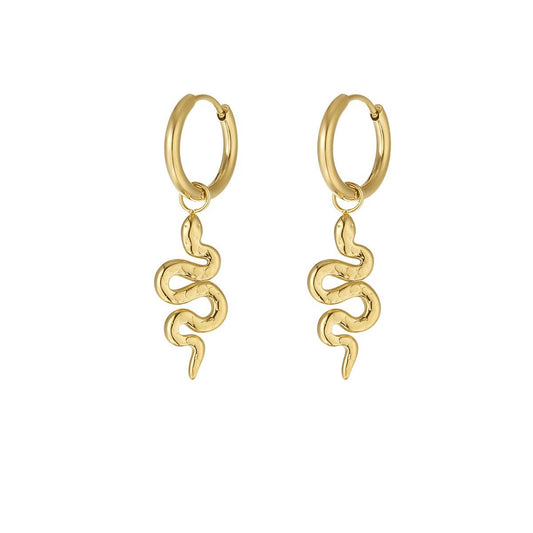 Snake earrings goud