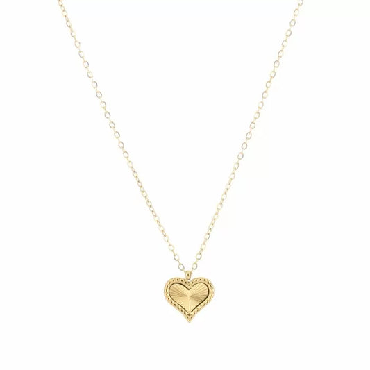 Heart ketting goud