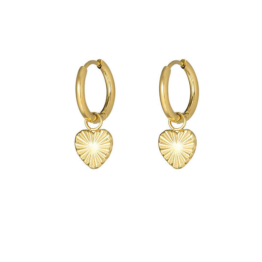 Small heart earrings goud