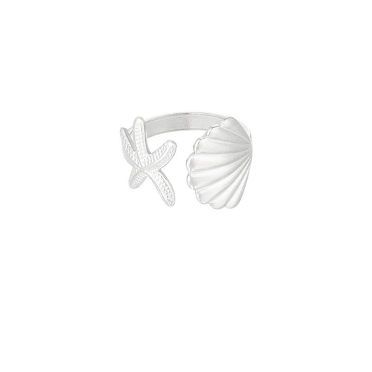 Ring sea shell zilver