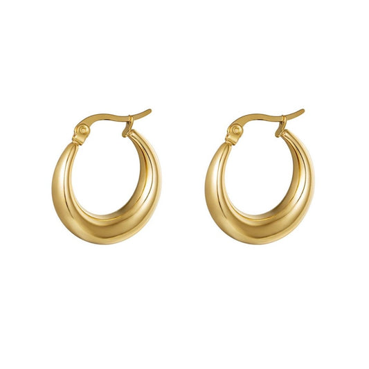 Arched hoop earrings goud