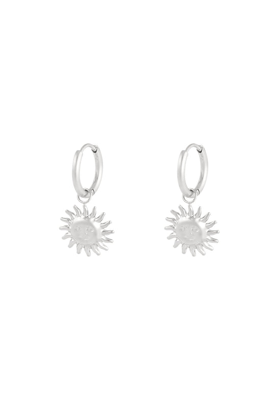 Shimmering sun earrings zilver