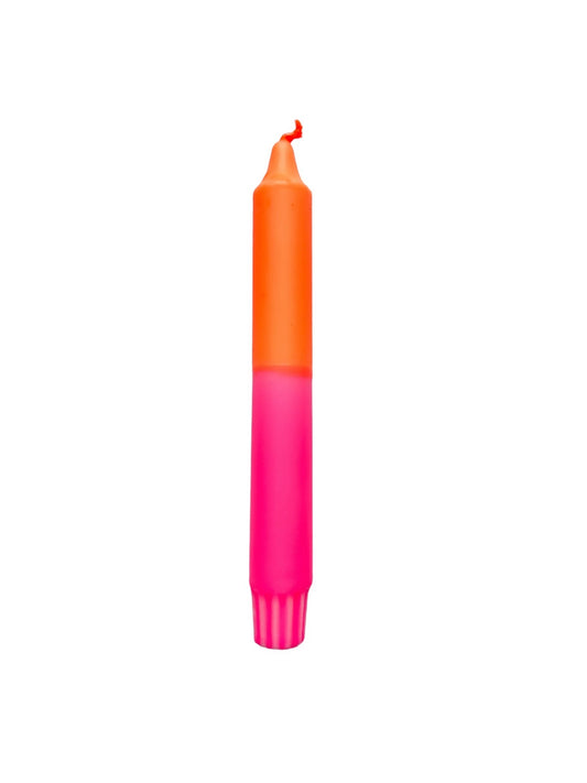 Kaars fel oranje/ fel roze