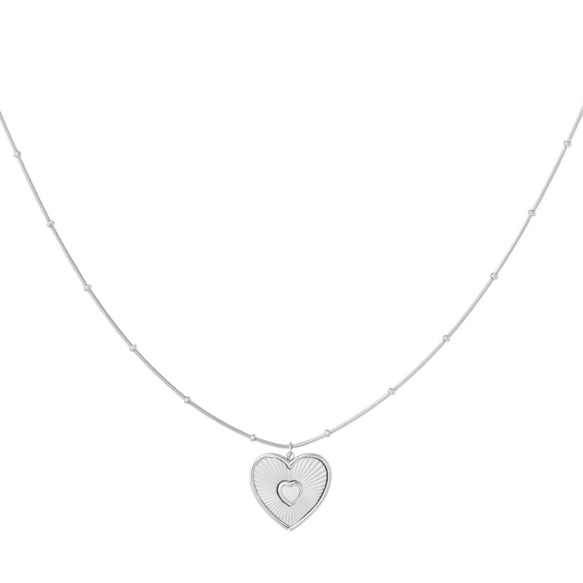 Heart necklace zilver