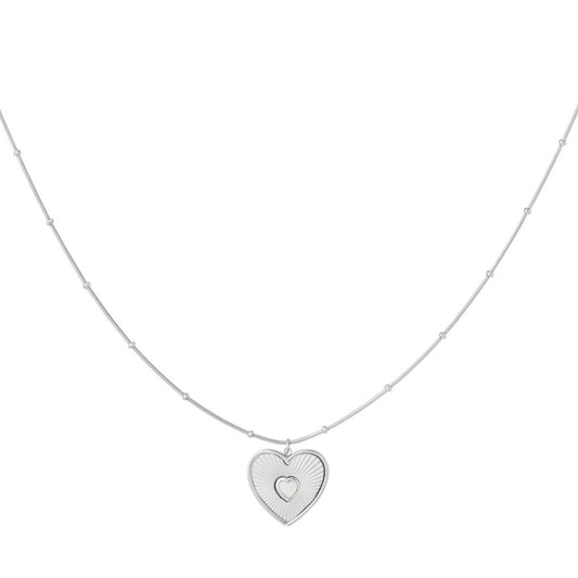 Heart necklace zilver