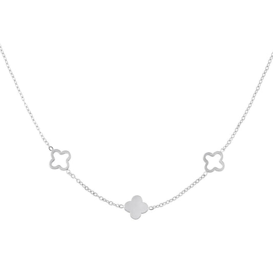 3 klaver necklace zilver