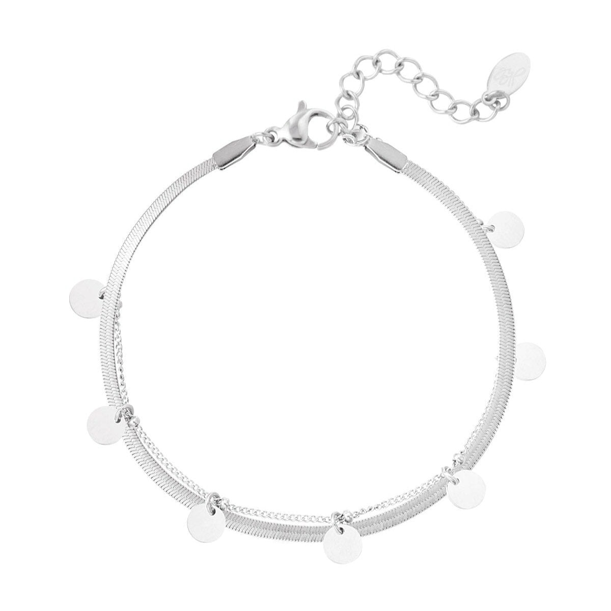 Dubbellaags bracelet zilver