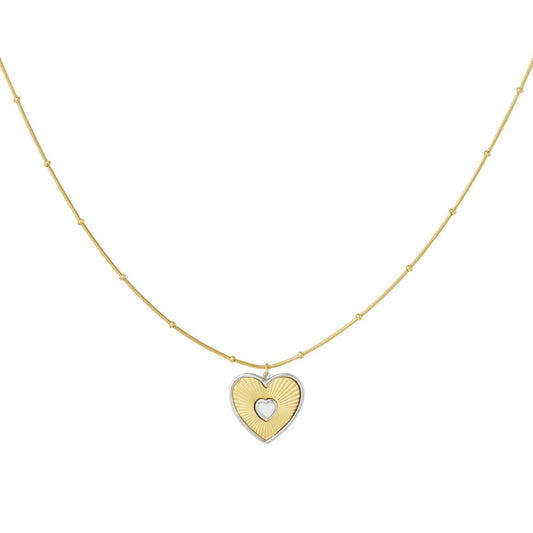 Heart necklace goud