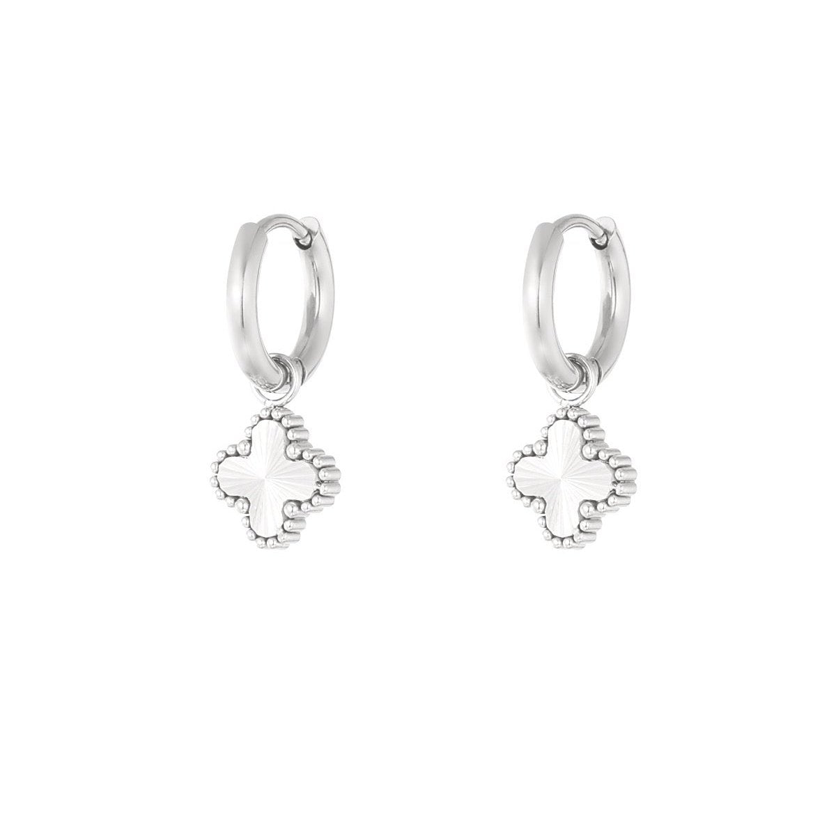 Klaver earrings zilver