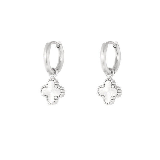 Klaver earrings zilver