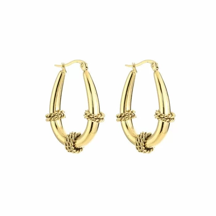 Ovale bali hoops goud