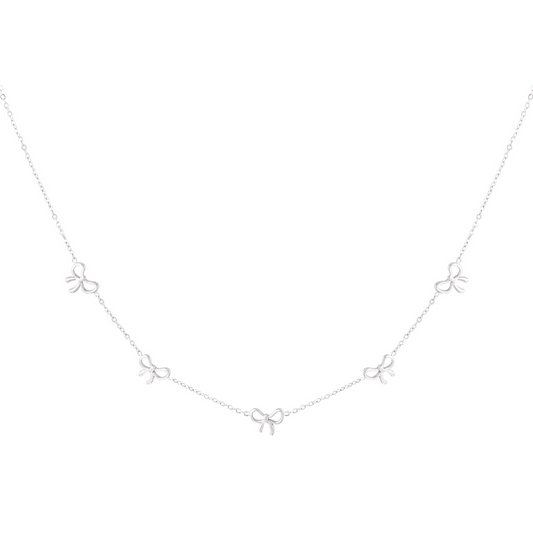 Strik ketting zilver