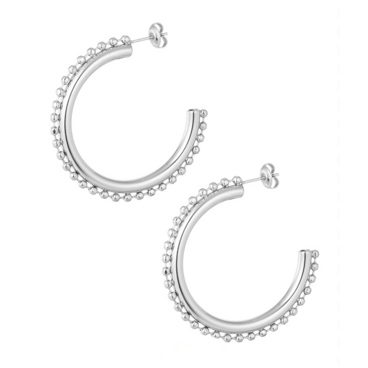 Big coin earrings zilver