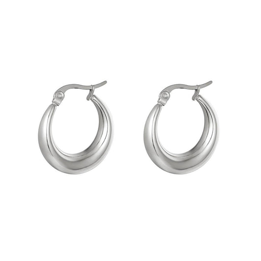 Arched hoop earrings zilver