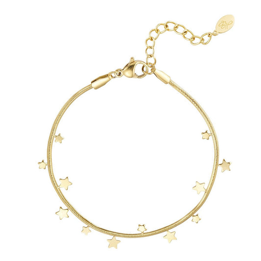 Fine star bracelet goud