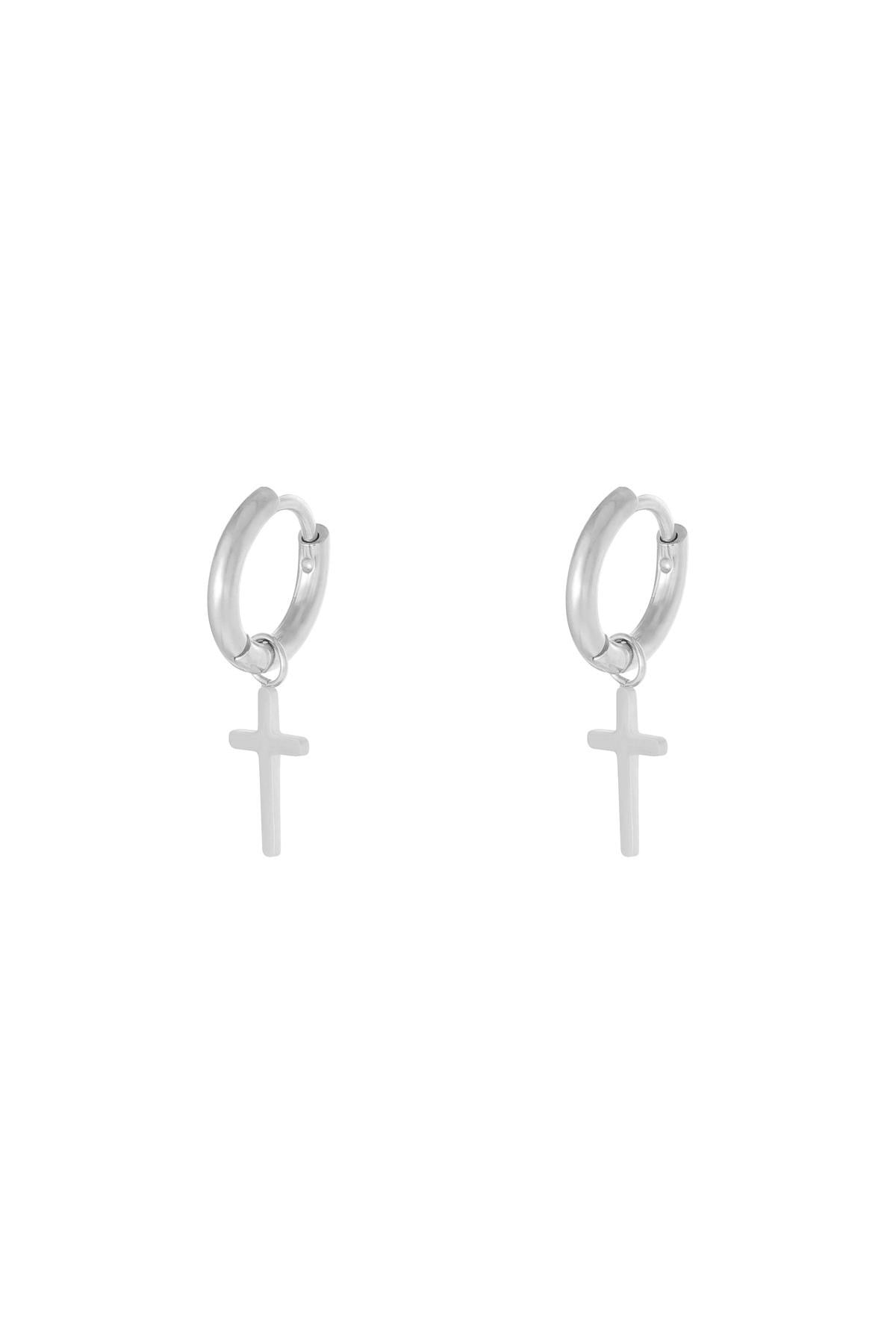 Kruis earrings zilver