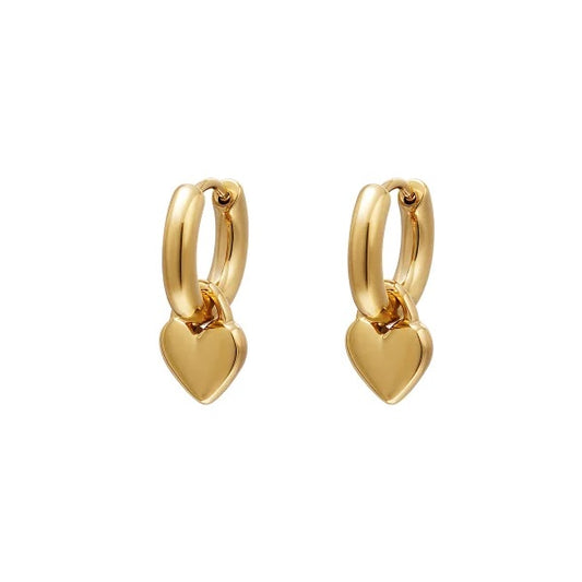 Heart gold earrings