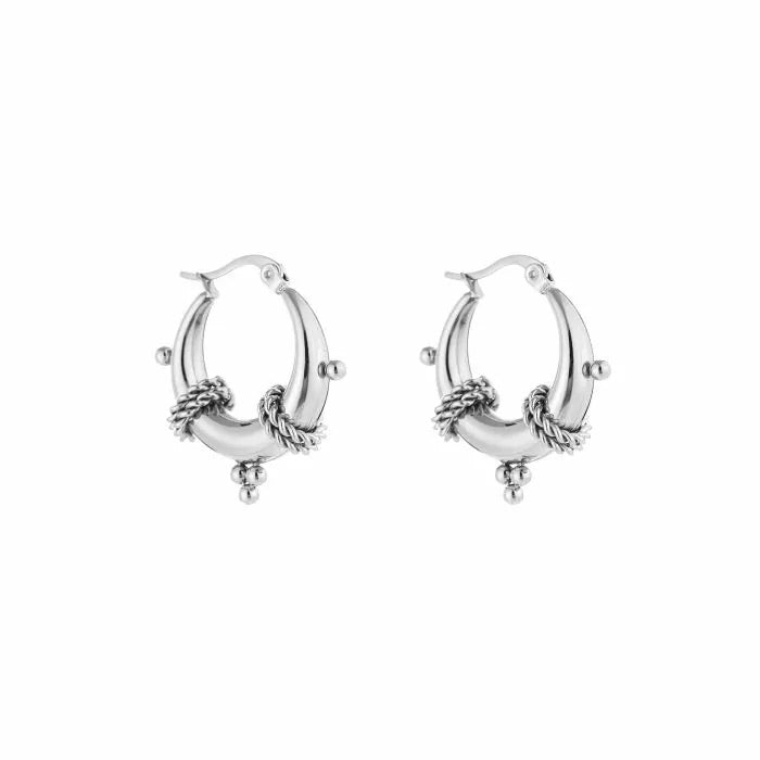 Chunky bali hoops zilver