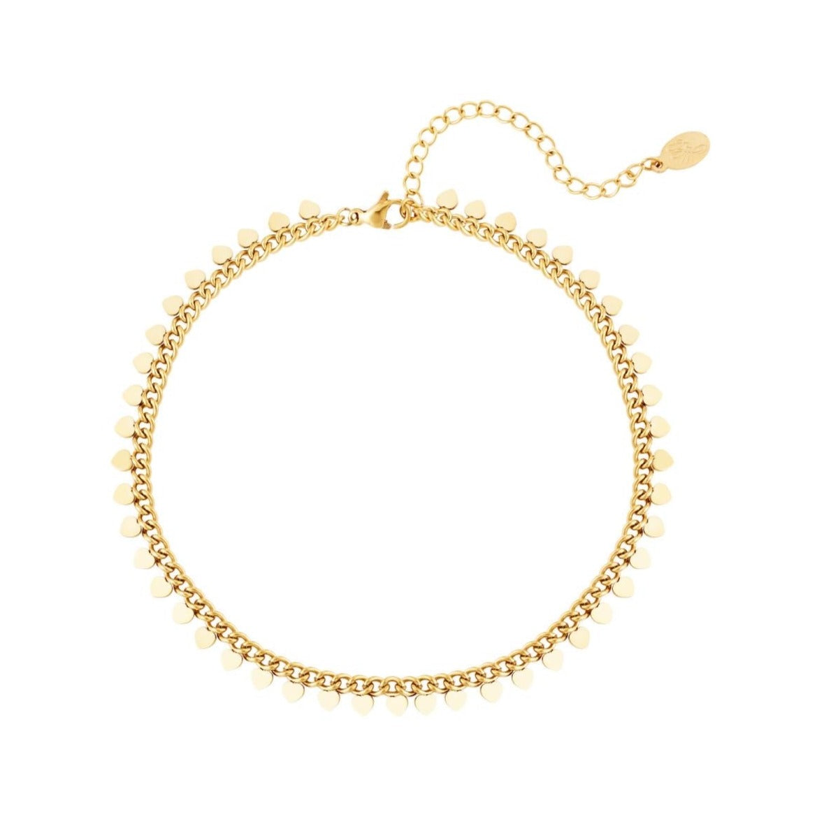 Hart anklet goud